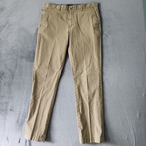 Banana Republic Mend 35x34 Aiden Chino Fit Khaki Pants Casual Flat Front Pocket